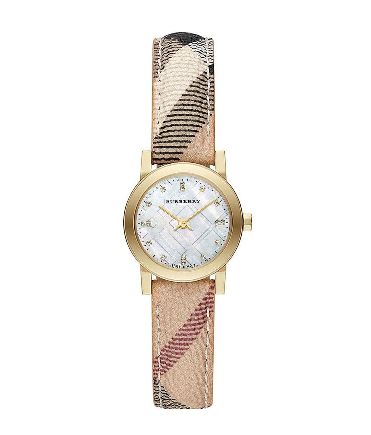 Burberry Women’s Swiss Made Quartz Multicolor Leather Strap Mother Of Pearl Dial Women's Watch BU9226 - Kiwi Watches