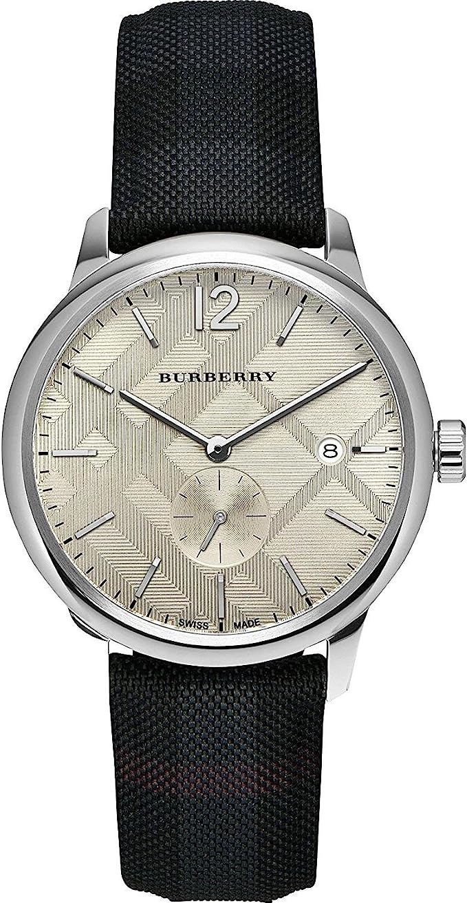 Burberry Men's Check Stamped Round Dial Men's Watch BU10008 - The Watches Men & CO
