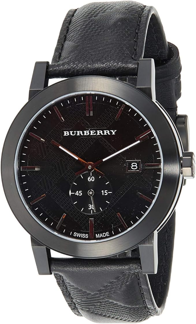 Burberry City Black Leather Strap Men's Watch BU9906 - The Watches Men & CO