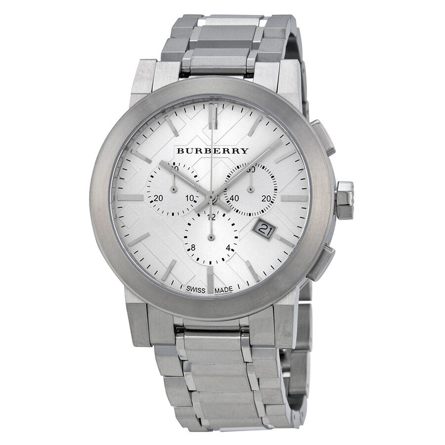 Burberry Silver Dial Chronograph Stainless Steel Men's Watch BU9350