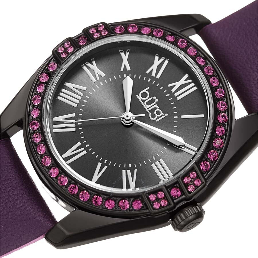Burgi Black Dial Ladies Watch BUR206PU - The Watches Men & Co #2