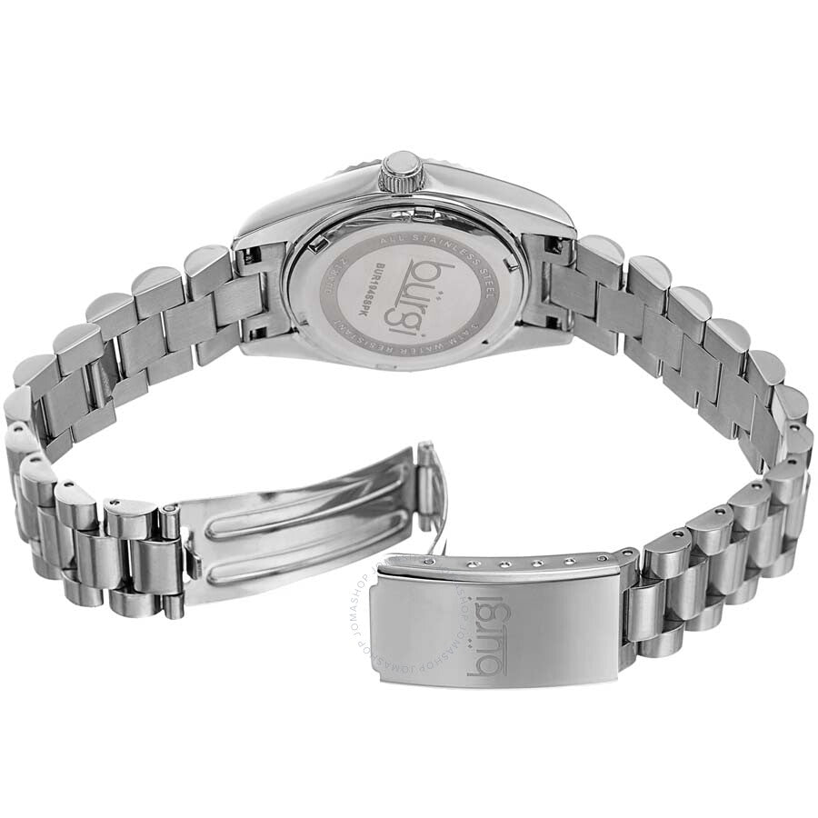 Burgi Designer Quartz Crystal Pink Dial Ladies Watch BUR194SSPK - Dawson Watches #3