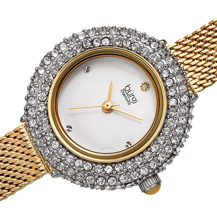 Burgi Diamond Silver Dial Ladies Watch BUR236YG - The Watches Men & Co #2