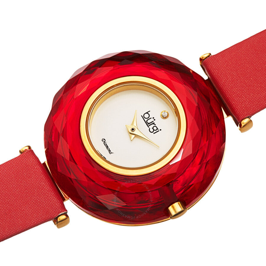 Burgi Faceted Crystal Bezel Quartz Diamond Ladies Watch BUR252RD - Dawson Watches #2
