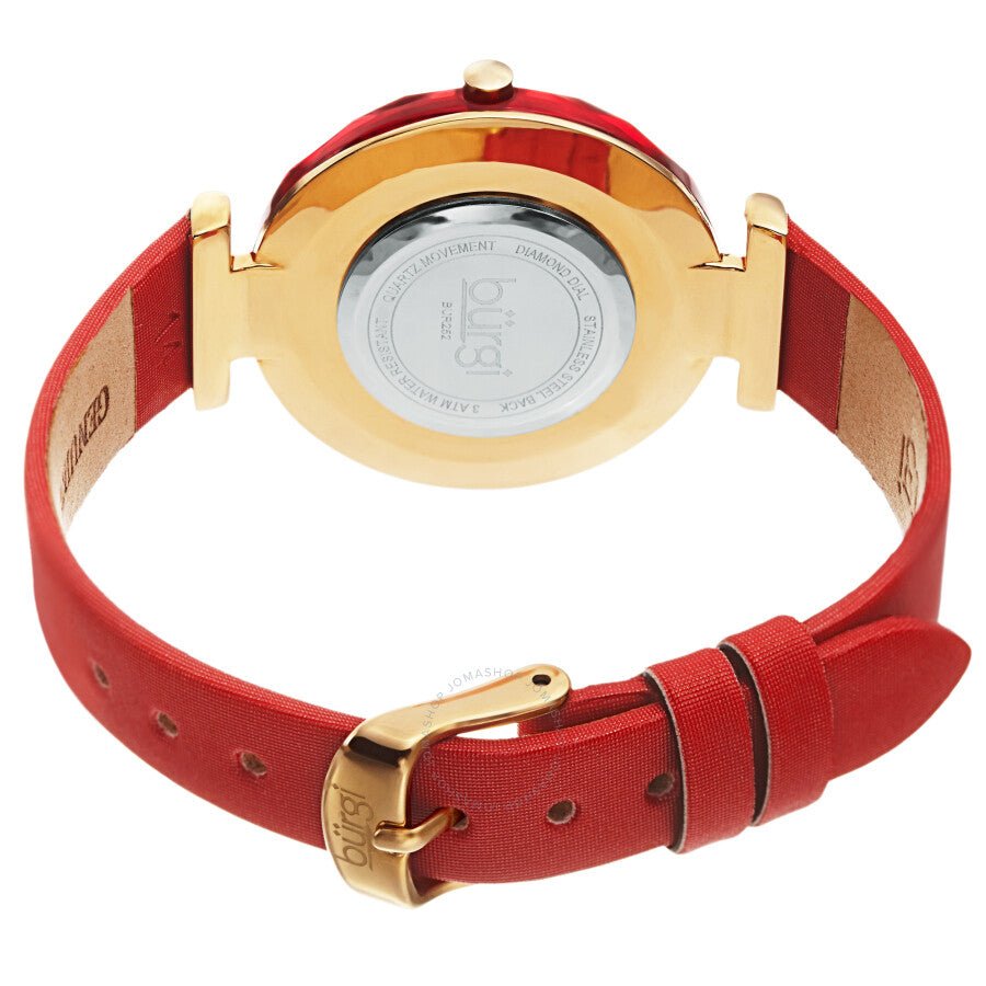 Burgi Faceted Crystal Bezel Quartz Diamond Ladies Watch BUR252RD - Dawson Watches #4