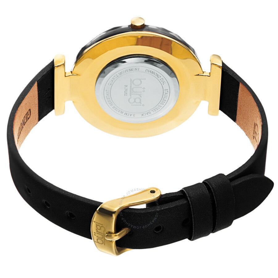 Burgi Faceted Crystal Bezel Quartz Diamond Silver Dial Ladies Watch BUR252BK - Dawson Watches #4