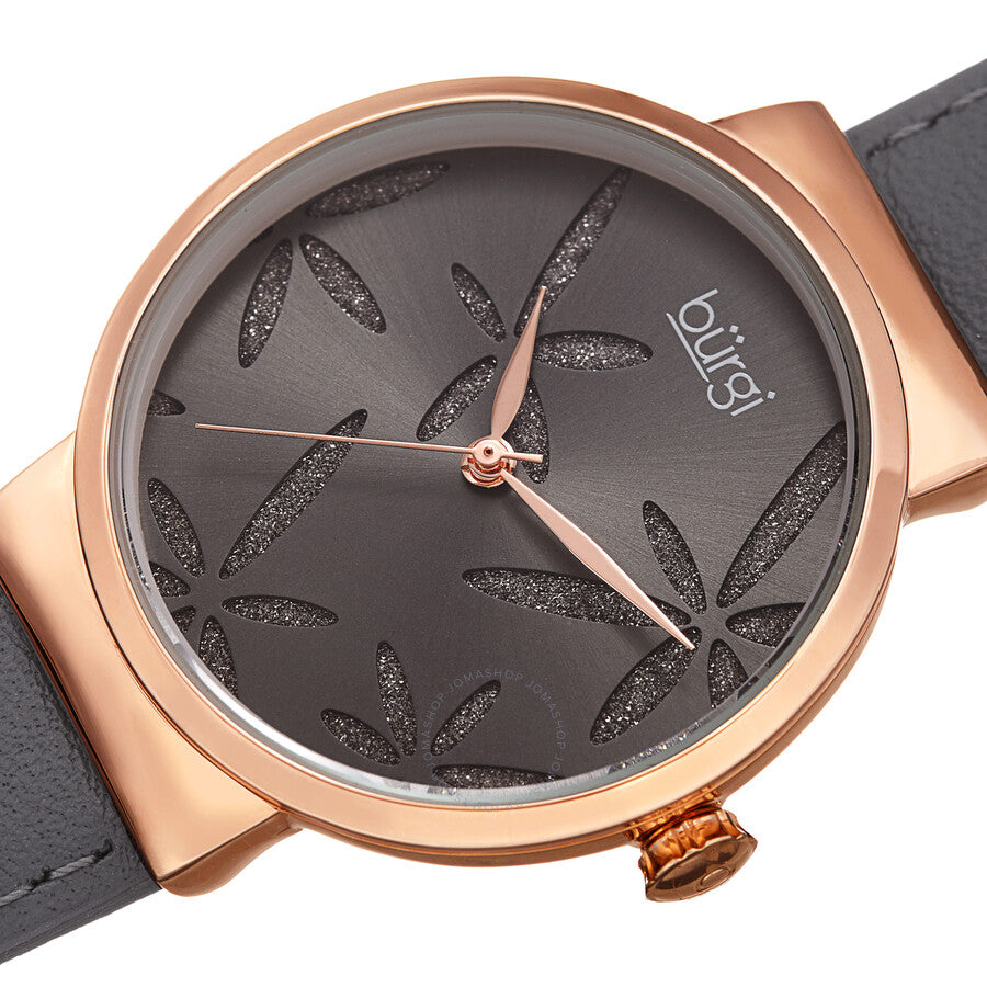 Burgi Grey Dial Grey Leather Ladies Watch BUR191GY - Dawson Watches #2