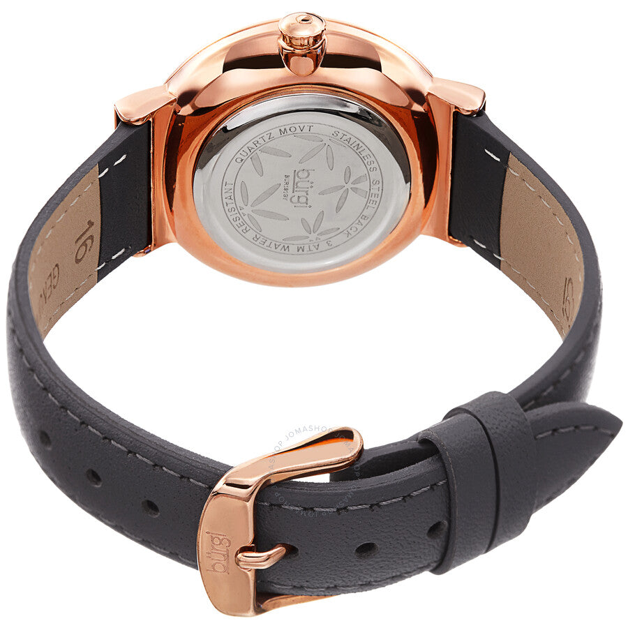 Burgi Grey Dial Grey Leather Ladies Watch BUR191GY - The Watches Men & Co #3