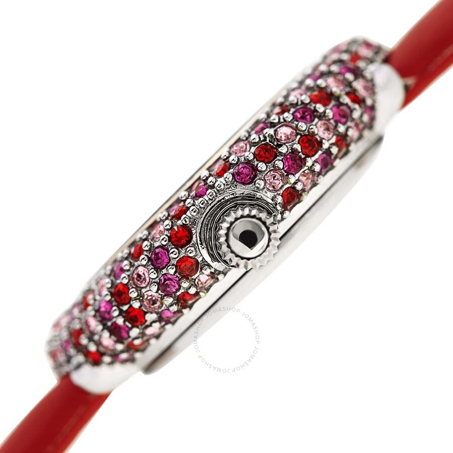 Burgi Ladies Diamond Colored Swarovski Crystal Sparkling Bezel Leather Strap Watch - Dawson Watches #3