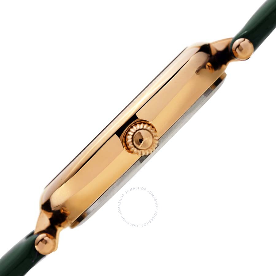 Burgi Ladies Engraved Argyle Diamond Green Dial Green Leather Strap Watch - Dawson Watches #3