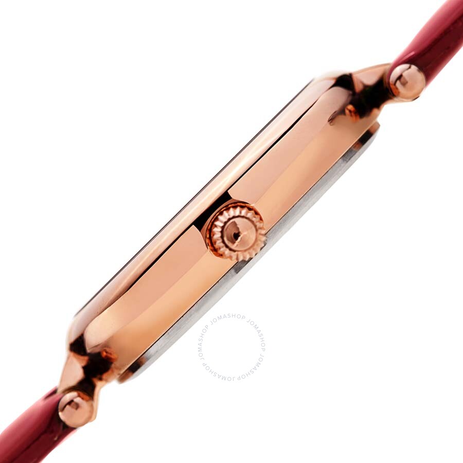 Burgi Ladies Engraved Argyle Diamond Dial Genuine Leather Strap Watch - Dawson Watches #3
