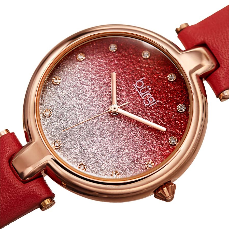 Burgi Glitter Ombre Swarovski Crystal Dial Ladies Watch - Dawson Watches #2