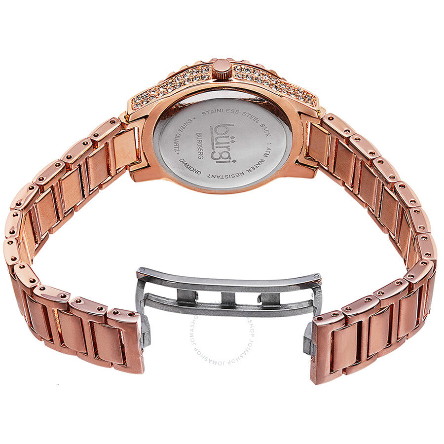 Burgi Mother of Pearl Dial Diamond Rose Gold-tone Brass Ladies Watch BUR095RG - Dawson Watches #3