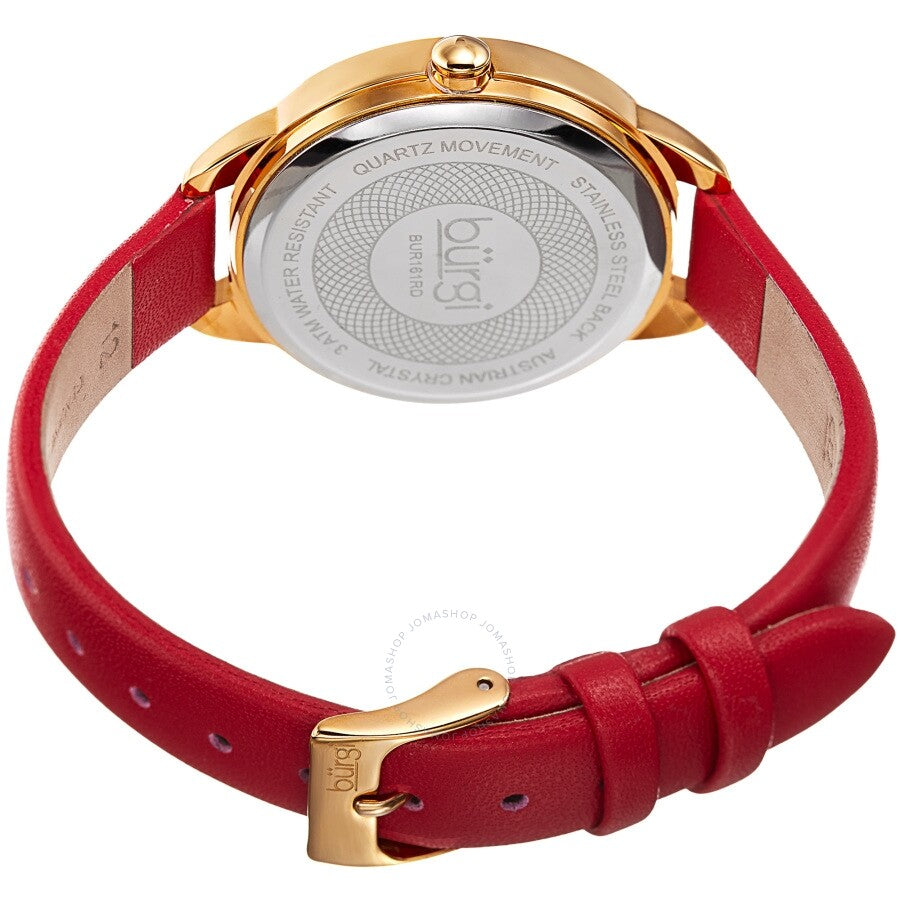 Burgi Quartz Crystal Silver Dial Ladies Watch BUR161RD - Dawson Watches #4