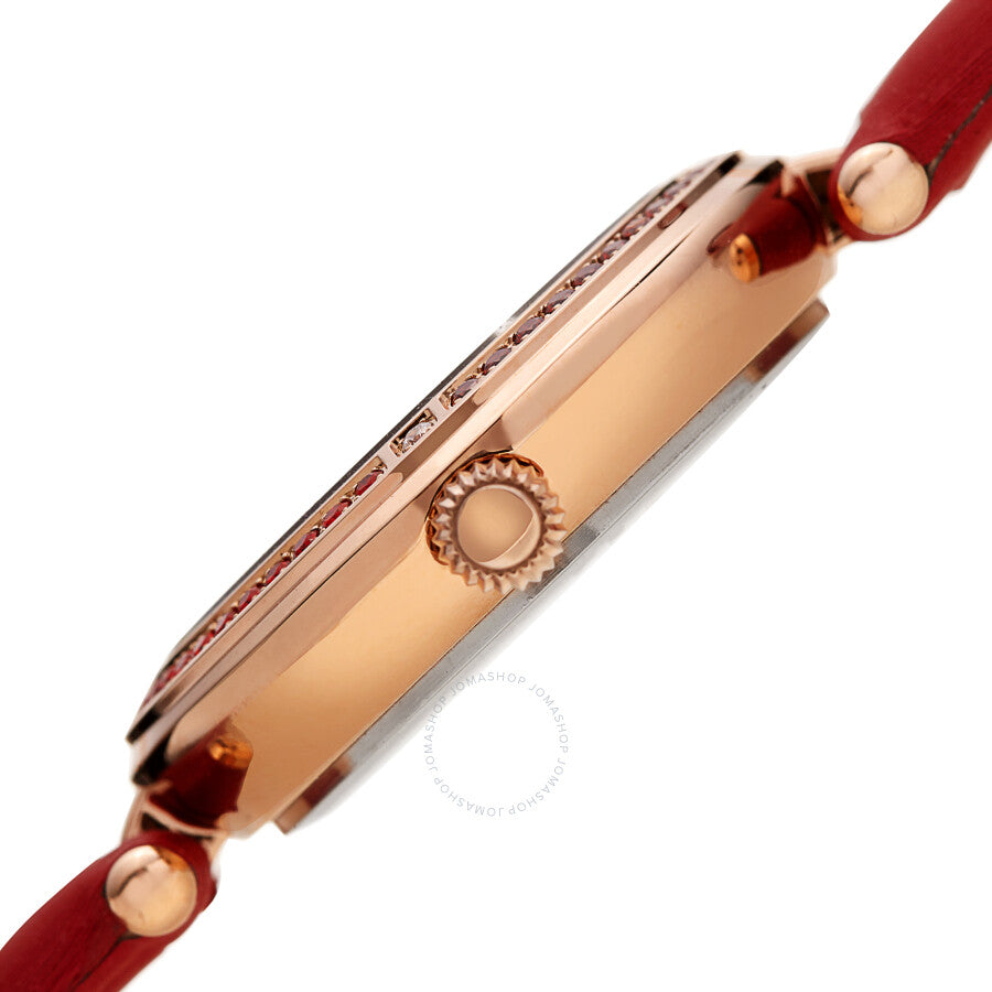 Burgi Quartz Crystal White Dial Red Satin Ladies Watch BUR251RD - Dawson Watches #3