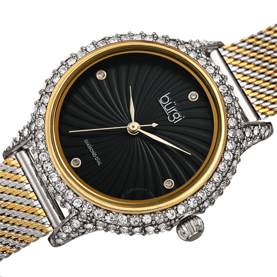 Burgi Quartz Diamond Black Dial Ladies Watch BUR250TTG - Dawson Watches #2