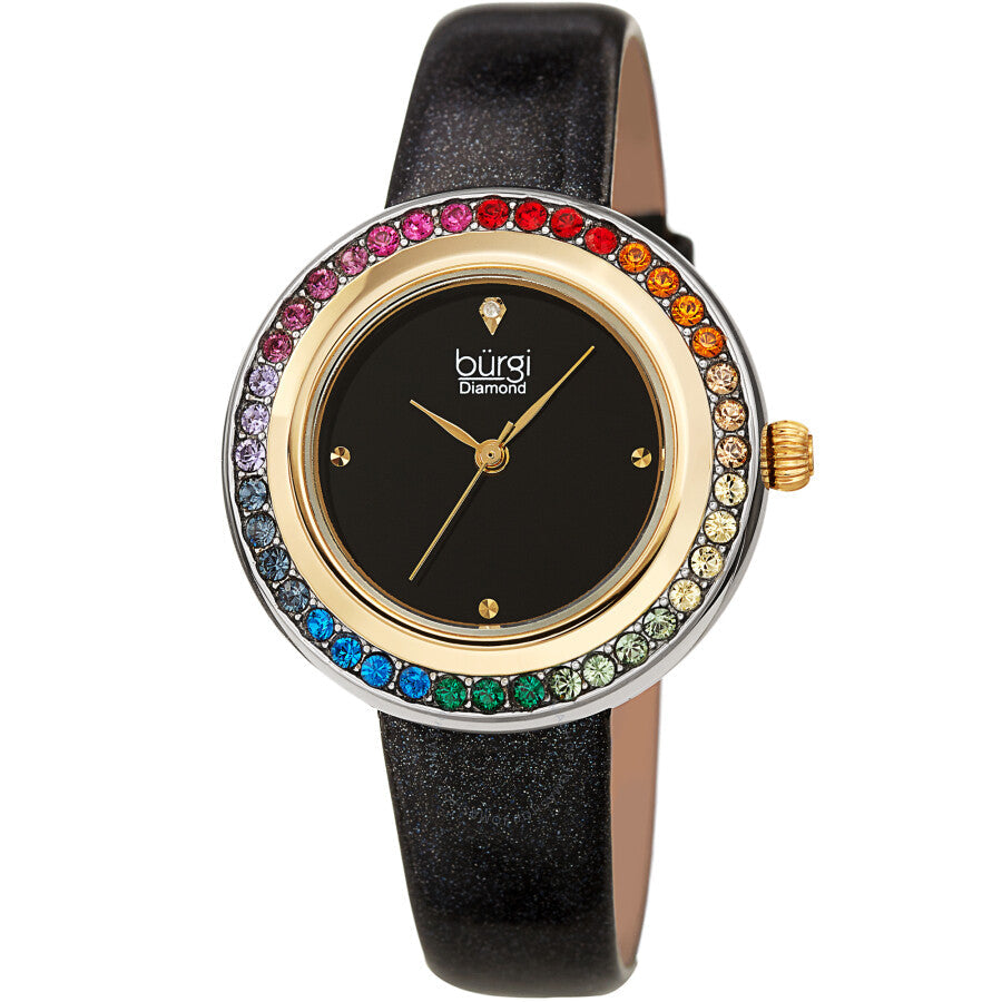 Burgi Quartz Diamond Black Dial Ladies Watch BUR265BK - The Watches Men & Co