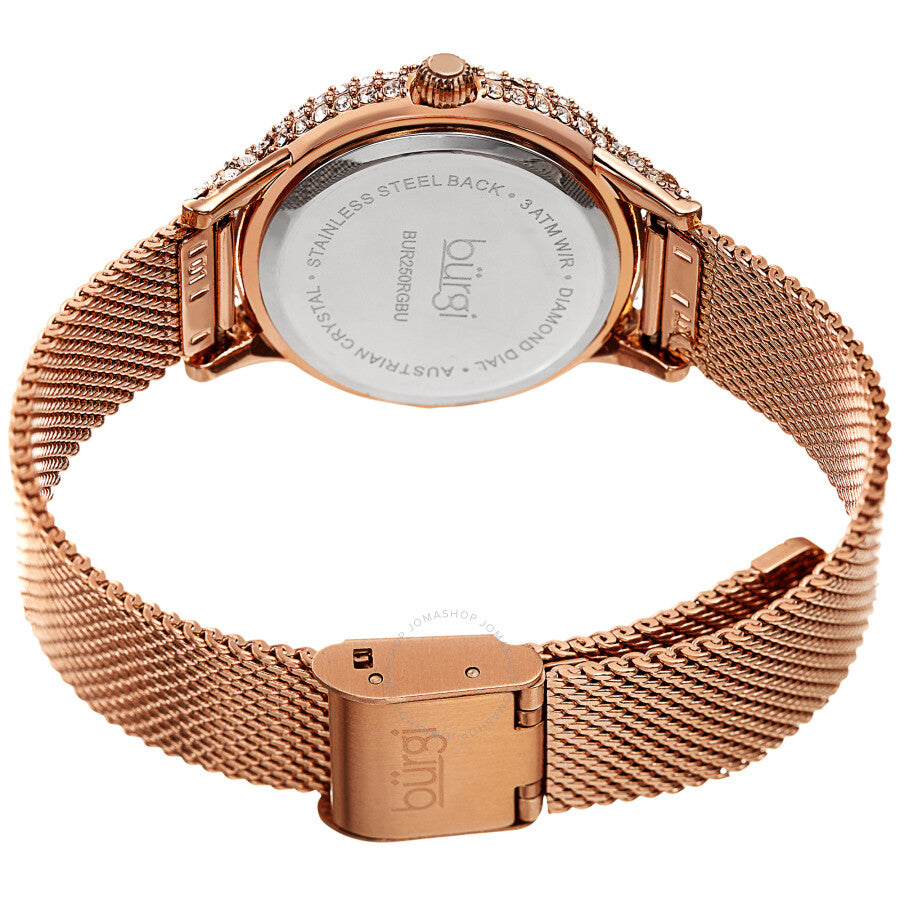 Burgi Quartz Diamond Blue Dial Ladies Watch BUR250RGBU - Dawson Watches #4