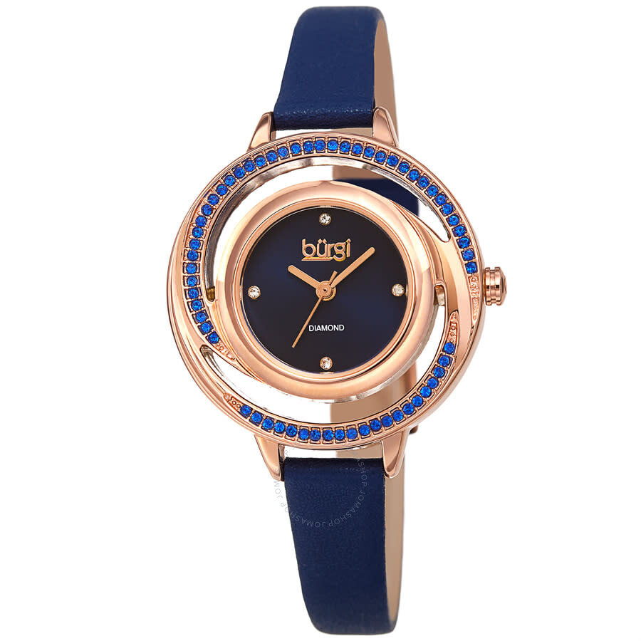 Burgi Quartz Diamond Blue Dial Ladies Watch BUR261BU - Dawson Watches