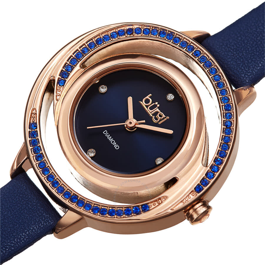 Burgi Quartz Diamond Blue Dial Ladies Watch BUR261BU - Dawson Watches #2