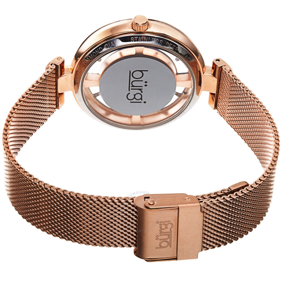 Burgi Quartz Diamond Blue Dial Ladies Watch BUR262RGBU - Dawson Watches #4