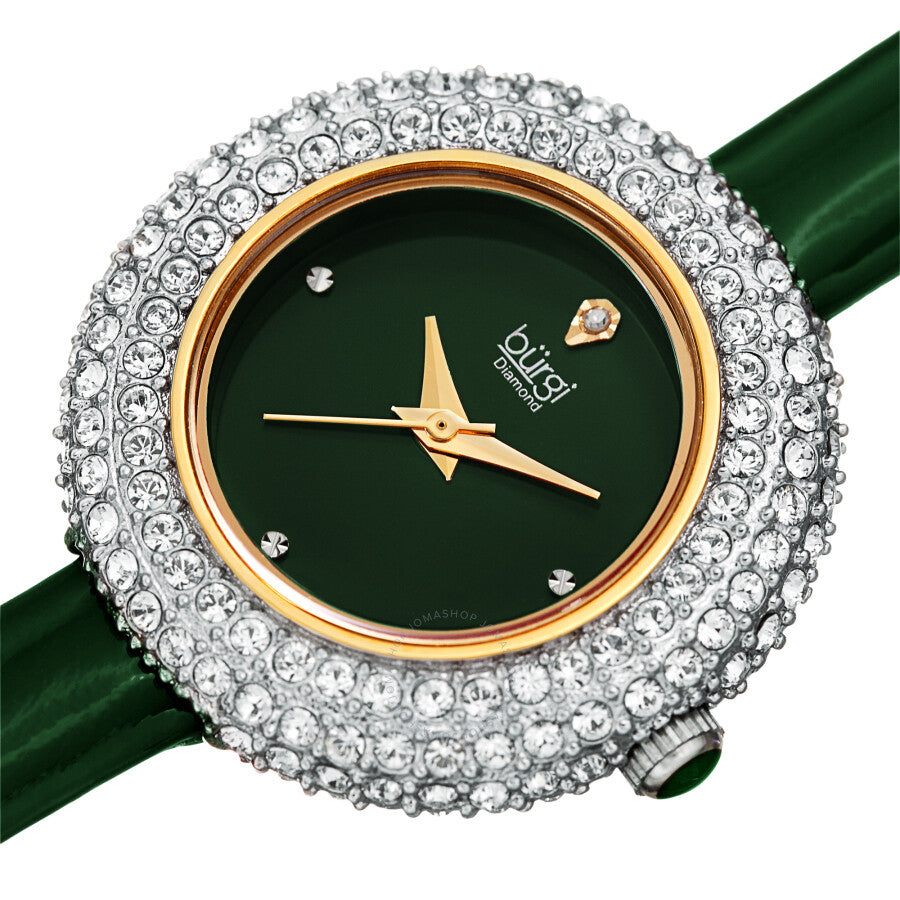 Burgi Quartz Diamond Green Dial Ladies Watch BUR195GN - Dawson Watches #2