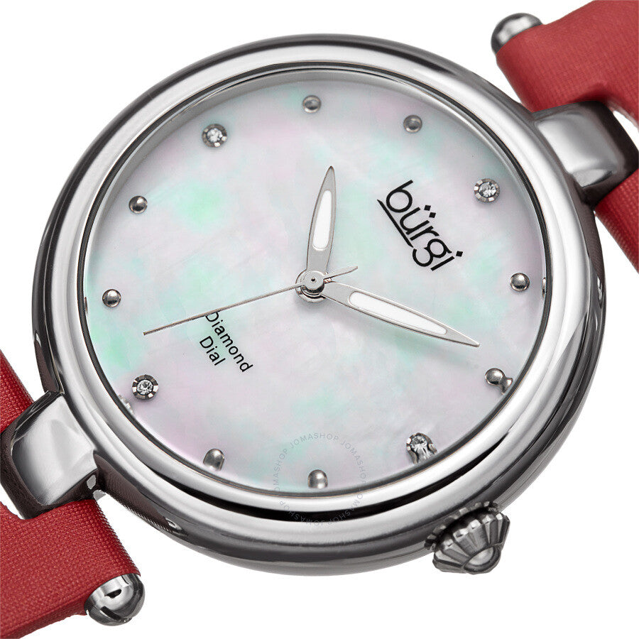 Burgi Quartz Diamond Mother of Pearl Dial Ladies Watch BUR169RD - Dawson Watches #2