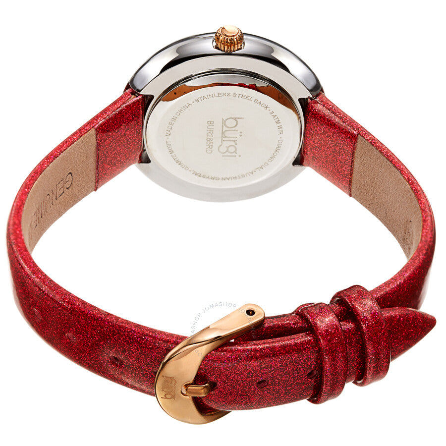 Burgi Quartz Diamond Red Dial Ladies Watch BUR265RD - Dawson Watches #4