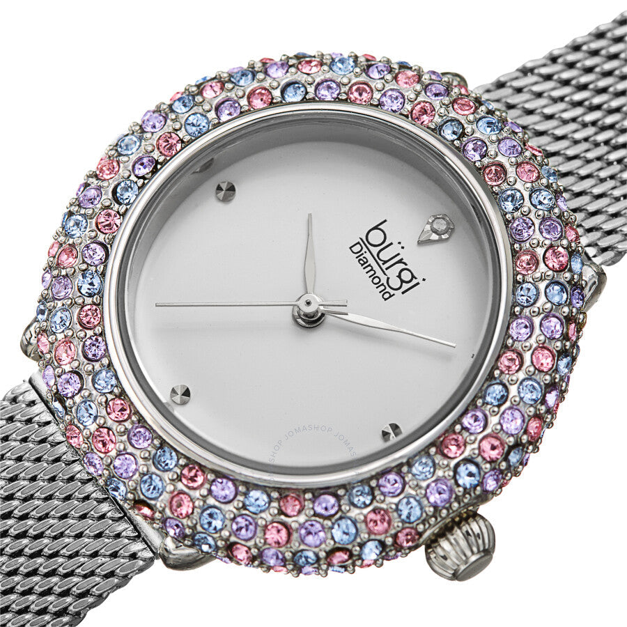 Burgi Quartz Diamond Silver Dial Ladies Watch BUR258SSPK - Dawson Watches #2