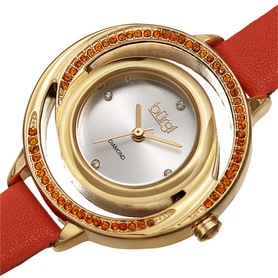 Burgi Quartz Diamond Silver Dial Ladies Watch BUR261OR - Dawson Watches #2