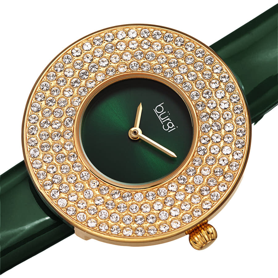 Burgi Quartz Green Dial Green Leather Ladies Watch BUR272GN - Dawson Watches #2