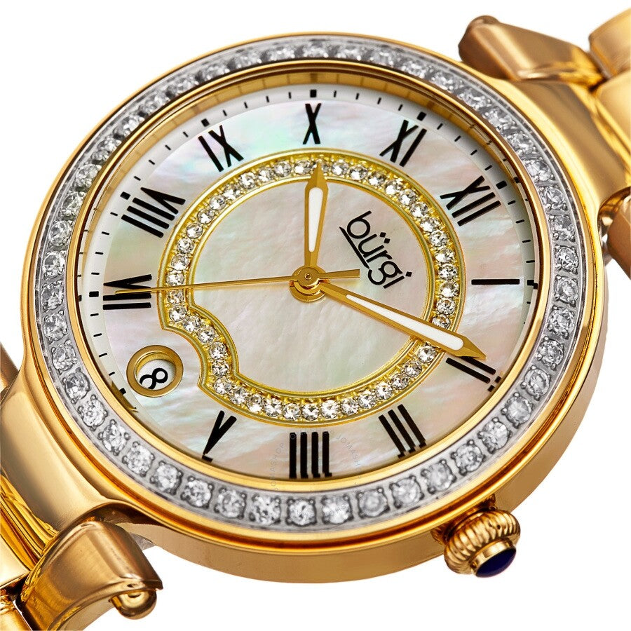 Burgi Quartz Mother of Pearl Dial Ladies Watch BUR165YG - Dawson Watches #2