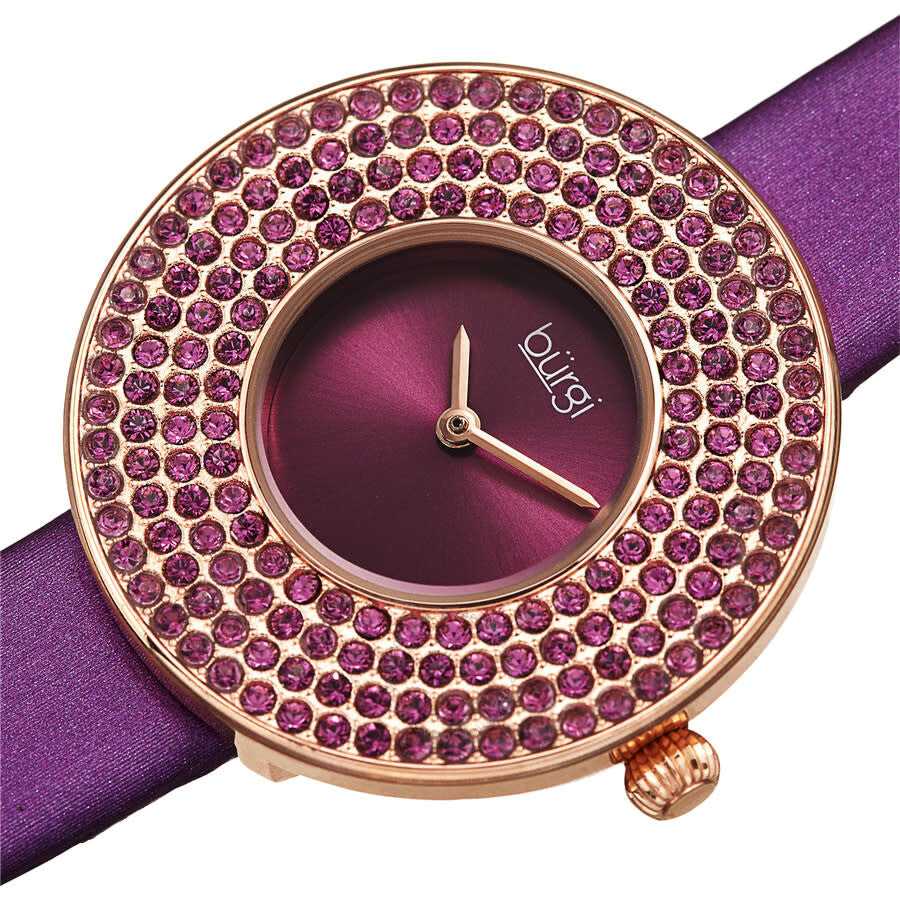 Burgi Quartz Purple Dial Purple Satin Ladies Watch BUR270PU - Dawson Watches #2