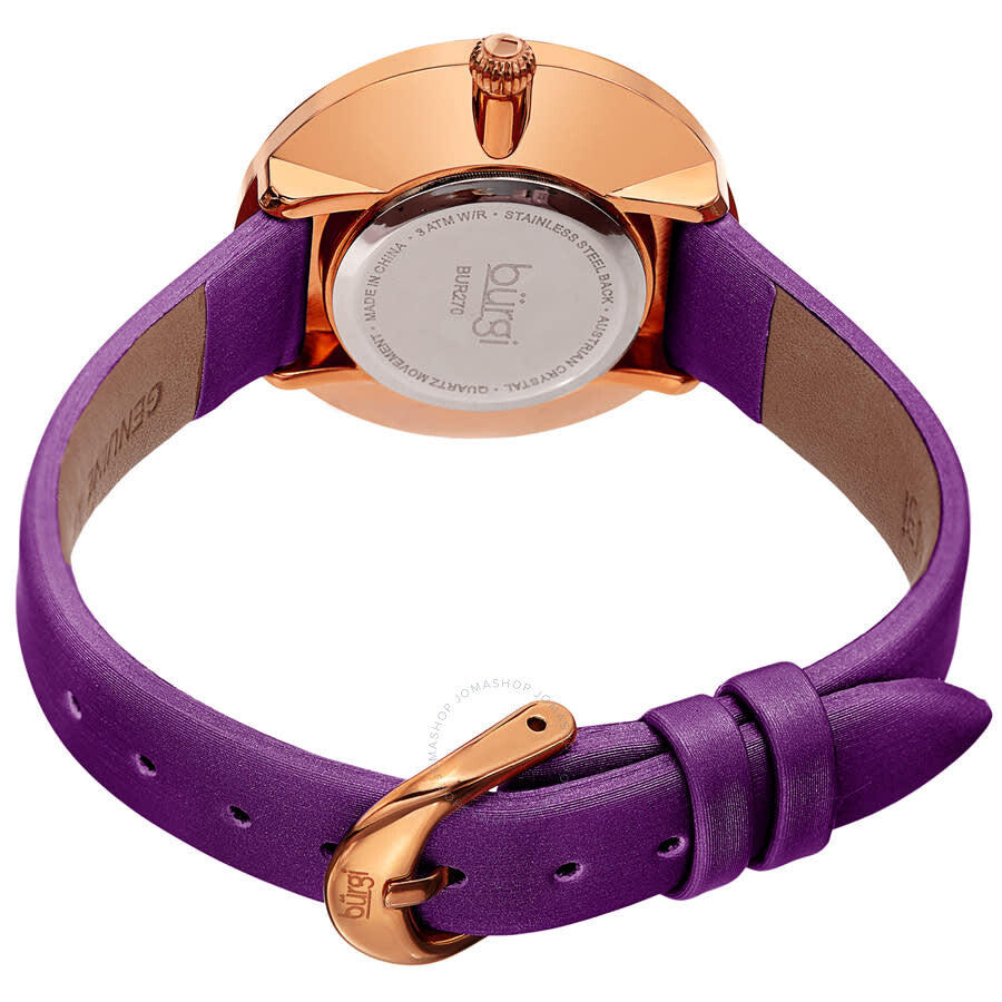 Burgi Quartz Purple Dial Purple Satin Ladies Watch BUR270PU - Dawson Watches #4