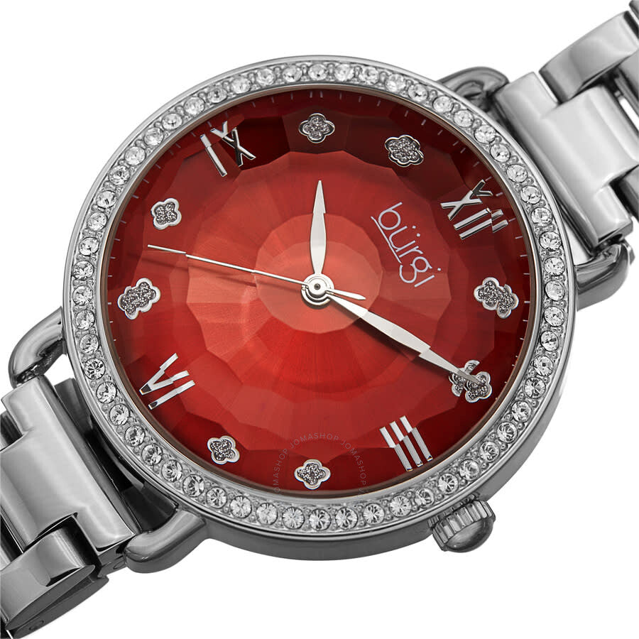 Burgi Quartz Red Dial Stainless Steel Ladies Watch BUR269SSRD - Dawson Watches #2