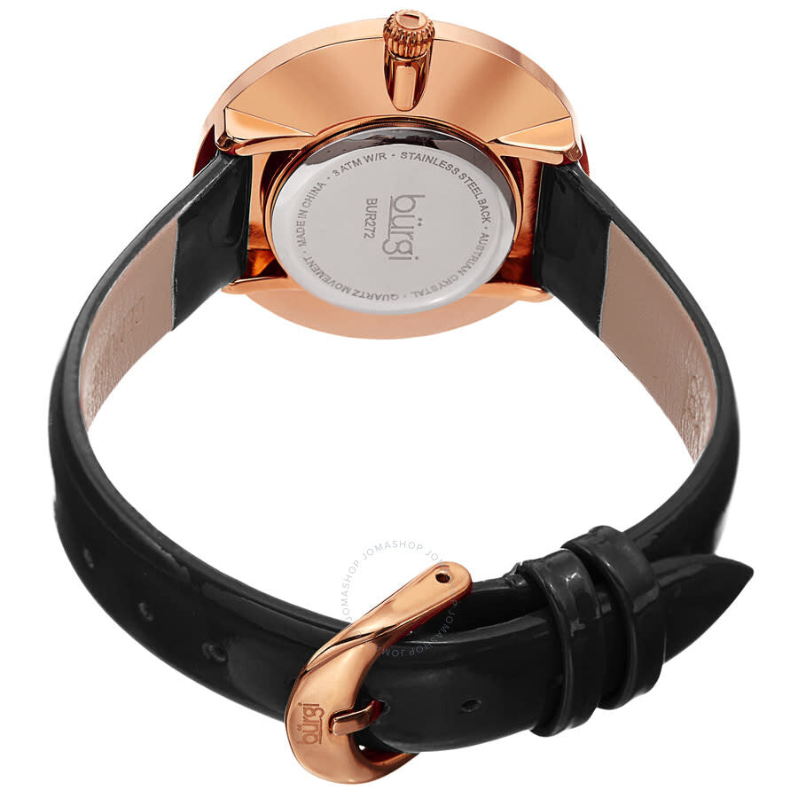 Burgi Quartz Silver Dial Black Leather Ladies Watch BUR272RGB - Dawson Watches #4