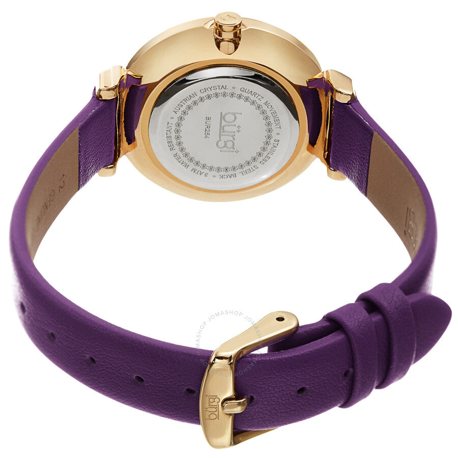 Burgi Quartz Silver Dial Purple Leather Ladies Watch BUR254PU - Dawson Watches #4