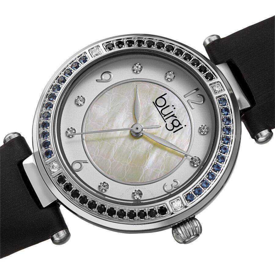 Burgi Quartz White Dial Black Leather Ladies Watch BUR251BK - Dawson Watches #2