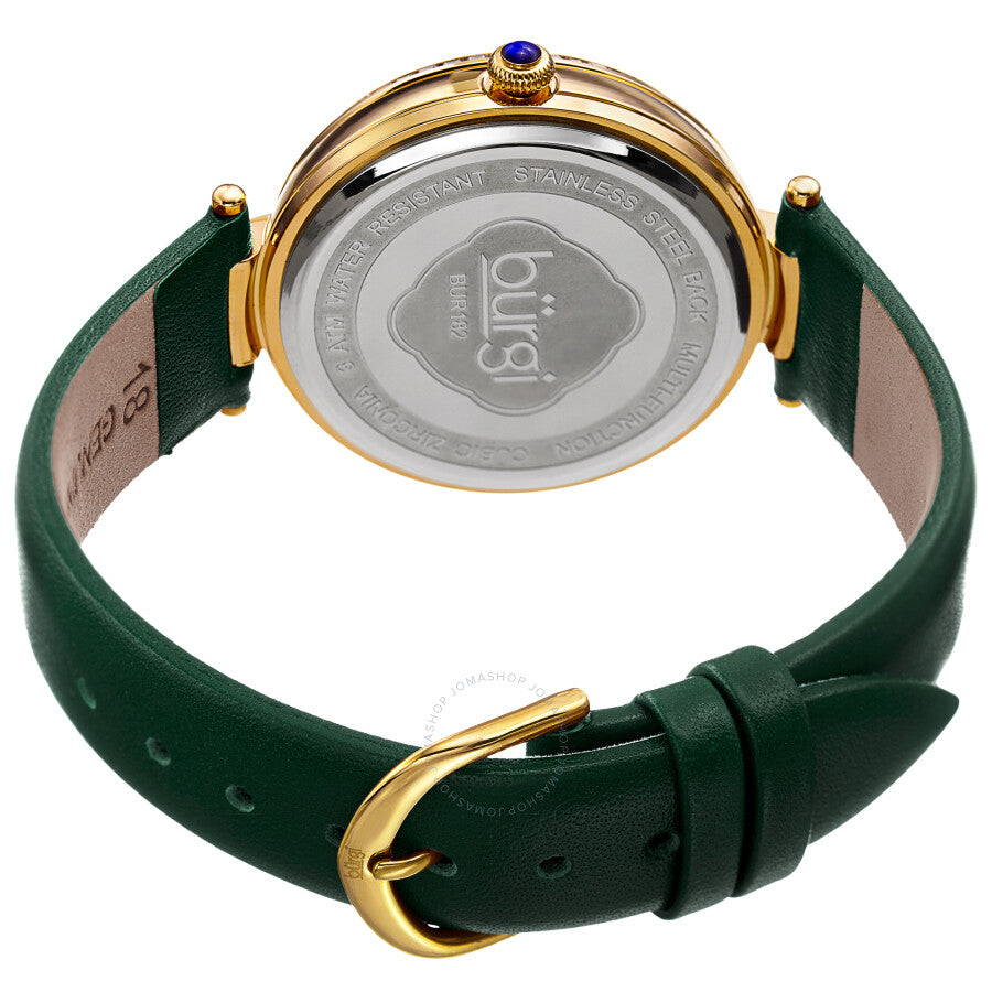Burgi Quartz White Dial Green Leather Ladies Watch BUR182GN - Dawson Watches #4