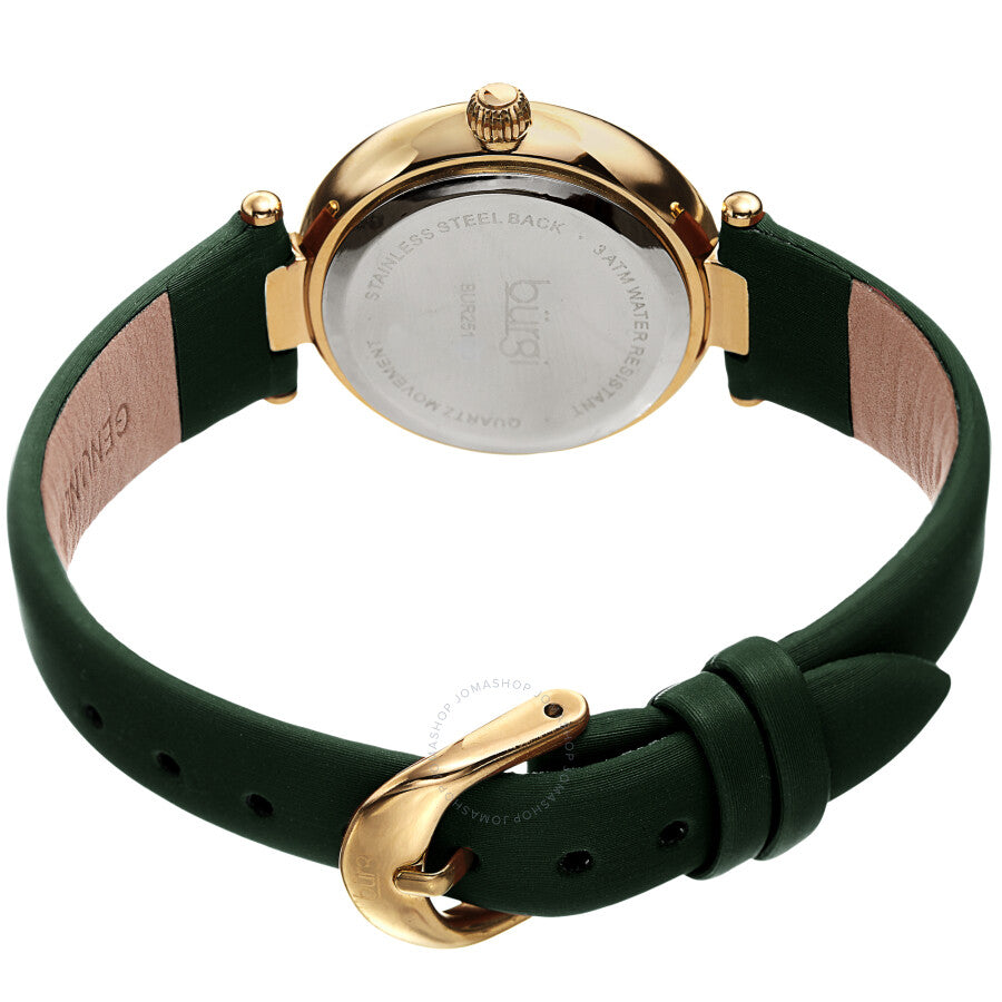 Burgi Quartz White Dial Green Leather Ladies Watch BUR251GN - Dawson Watches #4