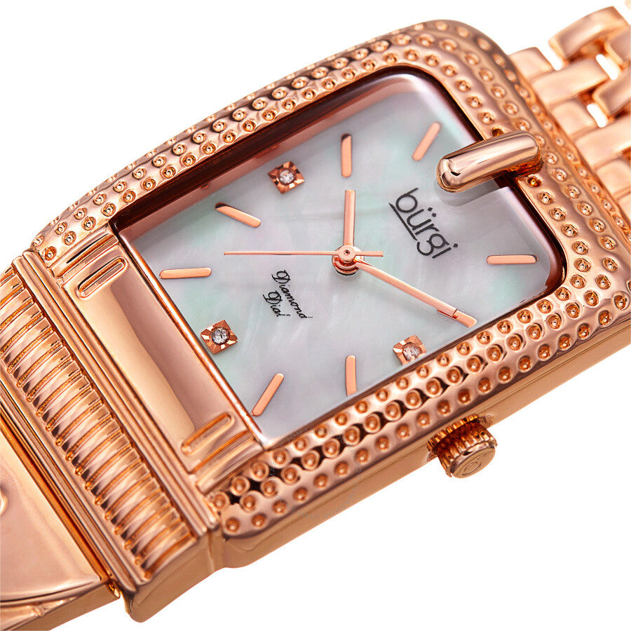 Burgi Quartz White Dial Rose Gold-tone Ladies Watch BUR171RG - The Watches Men & Co #2