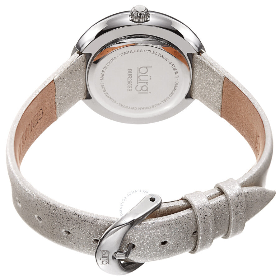 Burgi Quartz White Dial Silver Polyurethane Ladies Watch BUR265SS - Dawson Watches #4