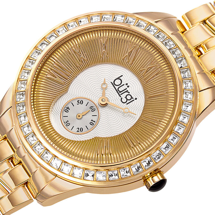 Burgi Silver and Gold Dial Gold-tone Steel Ladies Watch BUR106YG - Dawson Watches #2