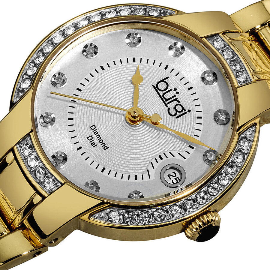 Burgi Silver Dial Gold-tone Ladies Watch BUR077YG - Dawson Watches #2