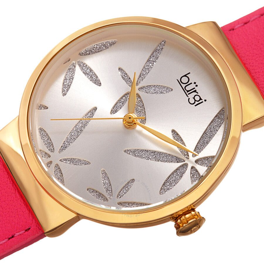 Burgi Sparkling Flower Quartz Silver Dial Ladies Watch BUR191PK - Dawson Watches #2