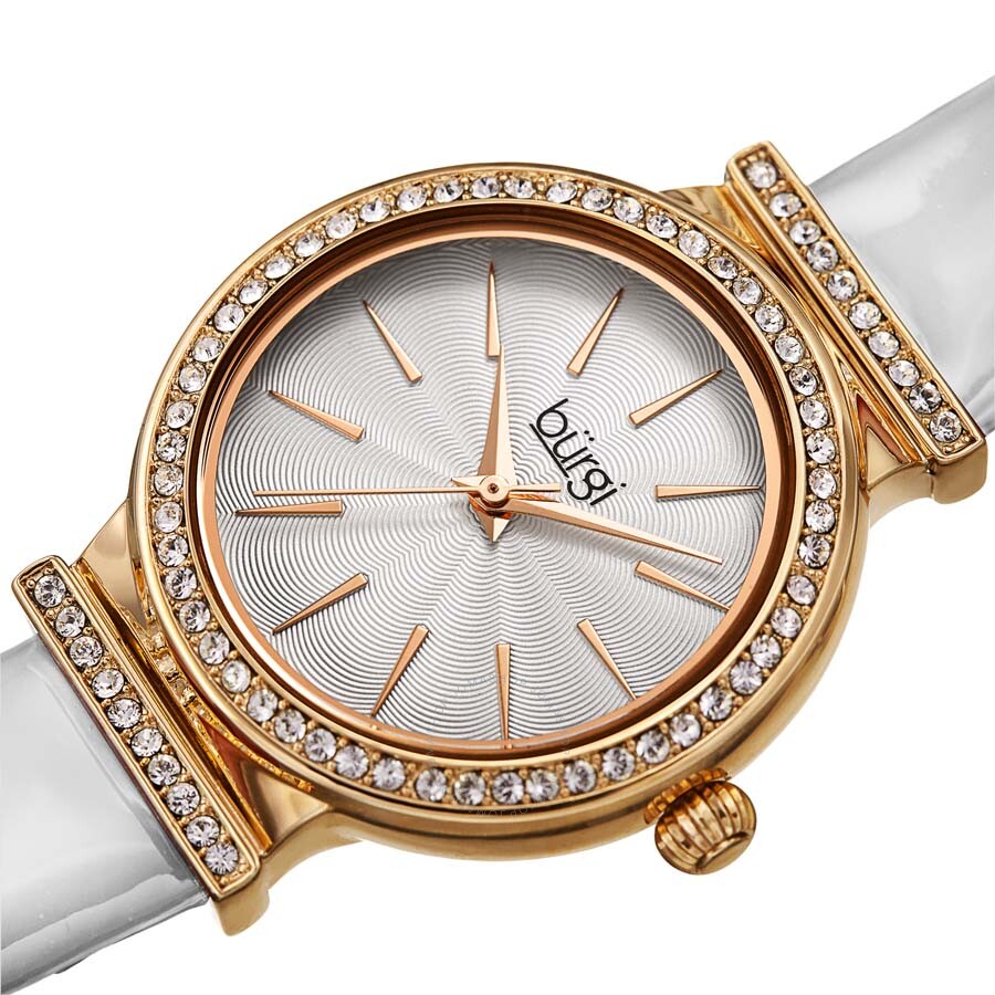 Burgi Silver Dial Ladies Watch BUR230WT - The Watches Men & Co #2