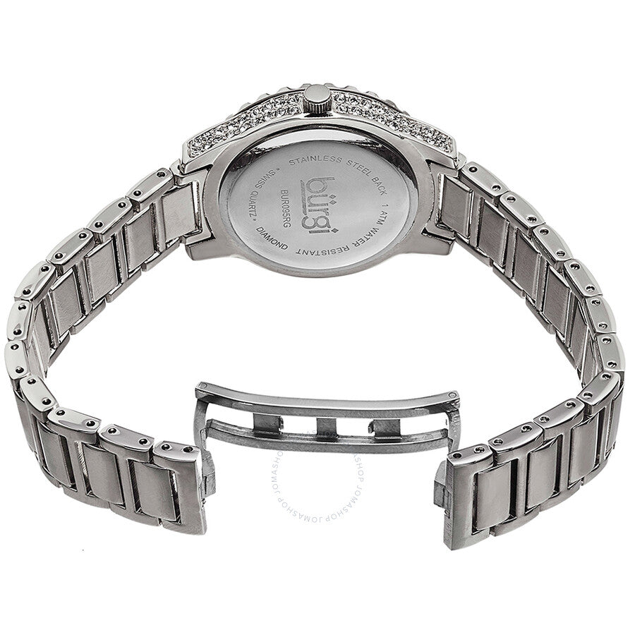 Burgi Silver-Tone Brass Mother of Pearl Dial Diamond Ladies Watch BUR095SS - Dawson Watches #2