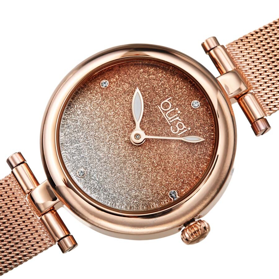 Burgi Rose Ombre Dial Rose Gold-tone Mesh Ladies Watch BUR231RG - Dawson Watches #2
