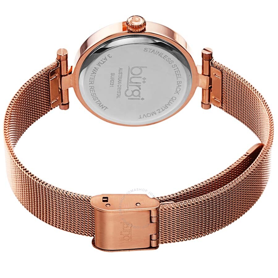 Burgi Rose Ombre Dial Rose Gold-tone Mesh Ladies Watch BUR231RG - Dawson Watches #4