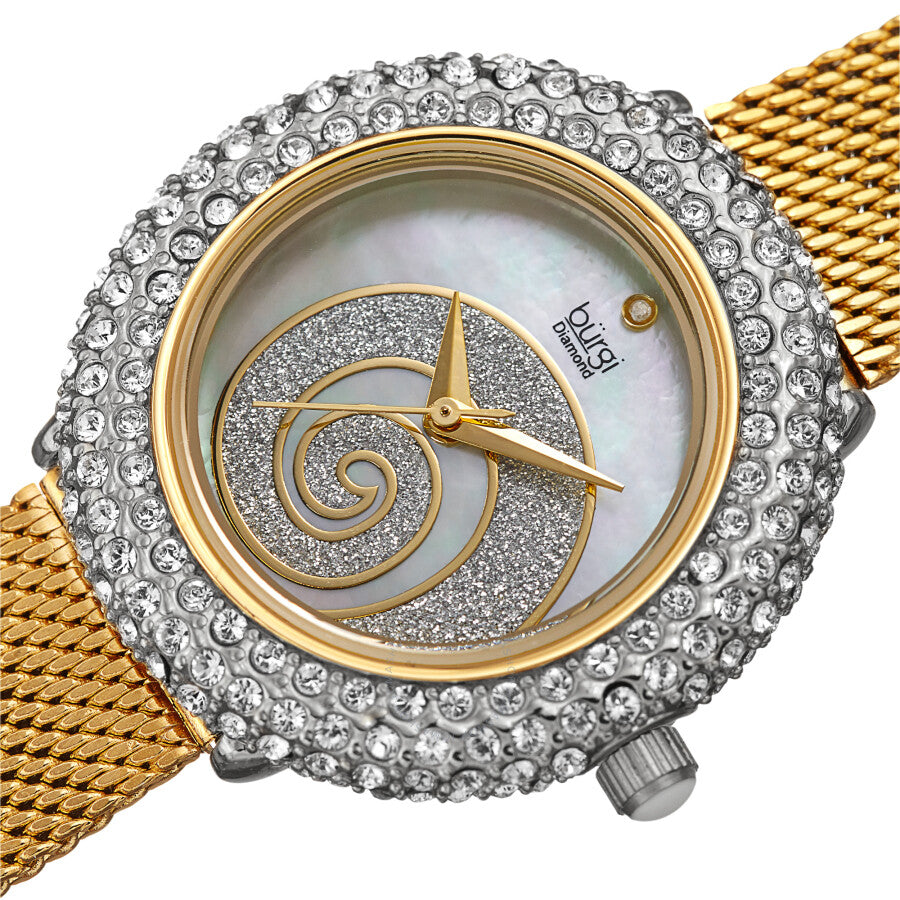 Burgi Swirl Quartz Diamond White Dial Ladies Watch BUR259YGS - Dawson Watches #2